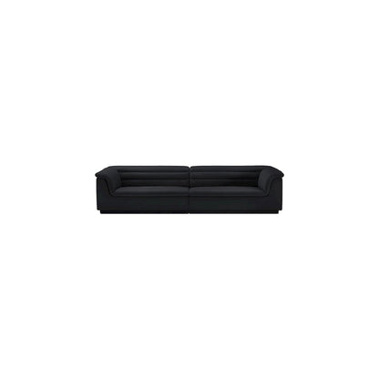 Cascade Black Velvet Fabric Modular Sofa