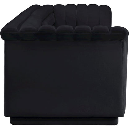 Cascade Black Velvet Fabric Modular Sofa