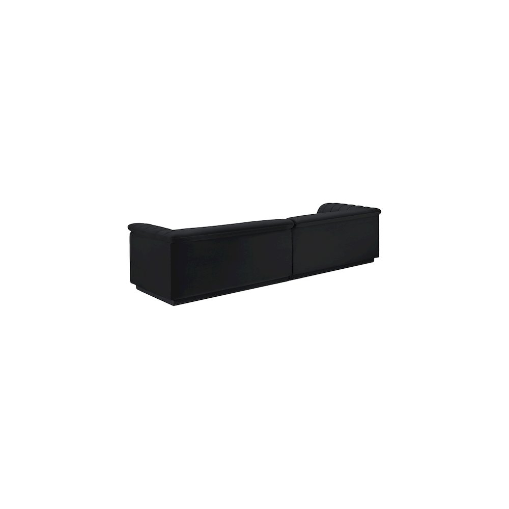 Cascade Black Velvet Fabric Modular Sofa