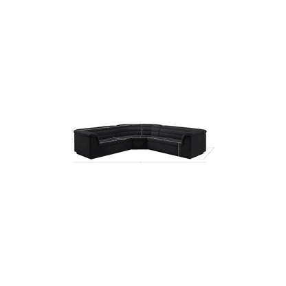 Cascade Black Velvet Fabric Modular Sectional