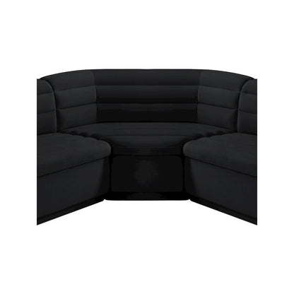 Cascade Black Velvet Fabric Modular Sectional