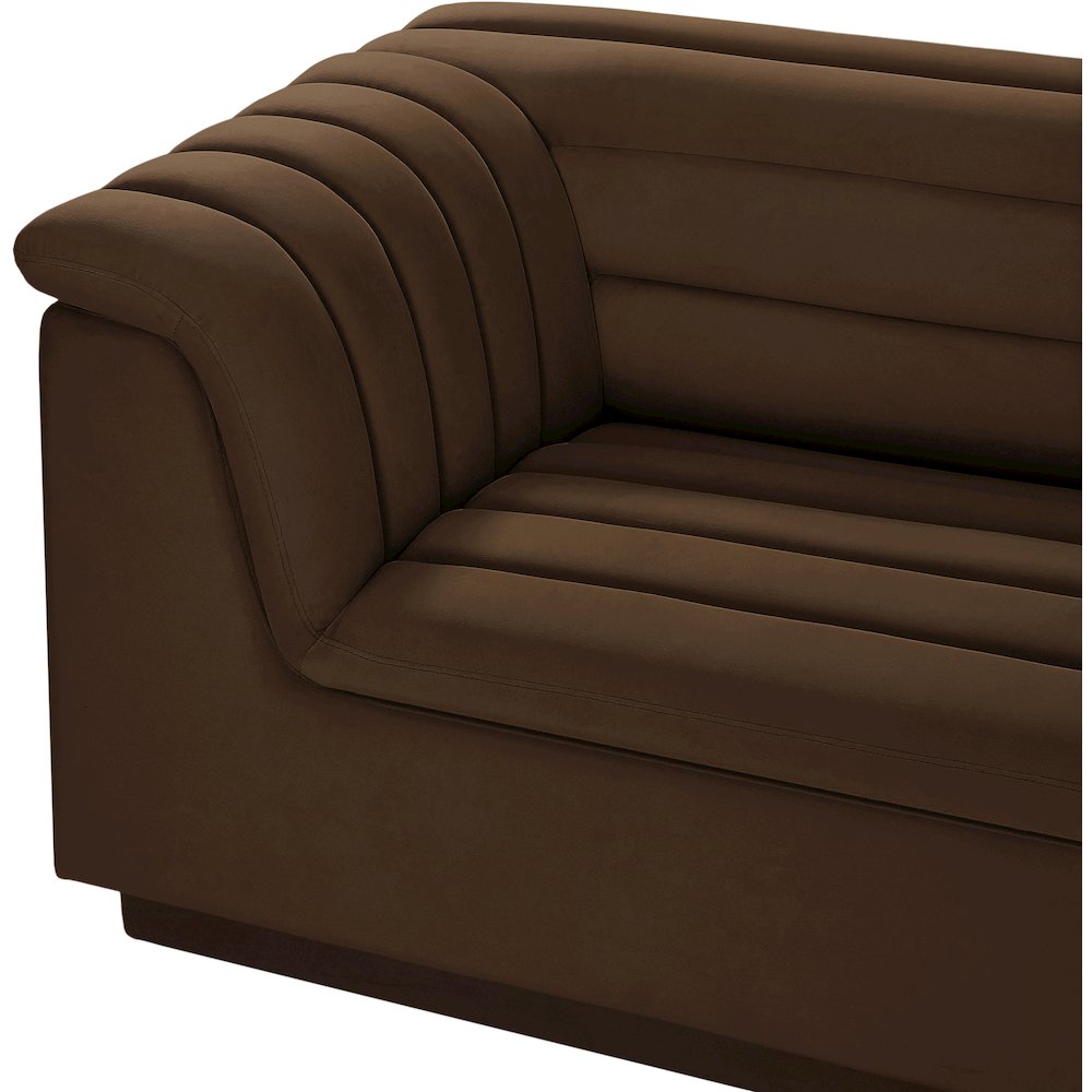 Cascade Brown Velvet Fabric Modular Sofa