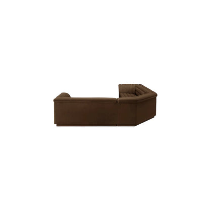 Cascade Brown Velvet Fabric Modular Sectional