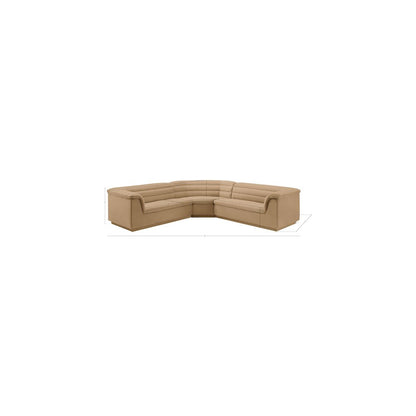 Cascade Camel Velvet Fabric Modular Sectional
