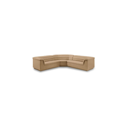 Cascade Camel Velvet Fabric Modular Sectional