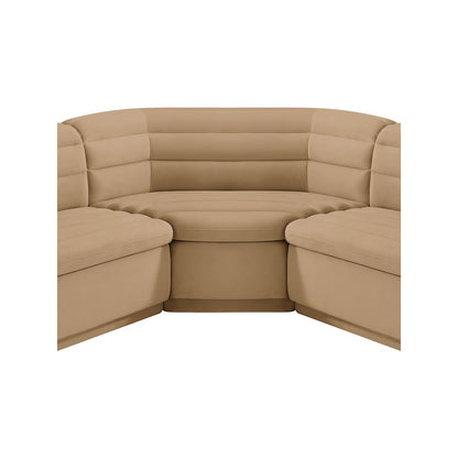Cascade Camel Velvet Fabric Modular Sectional
