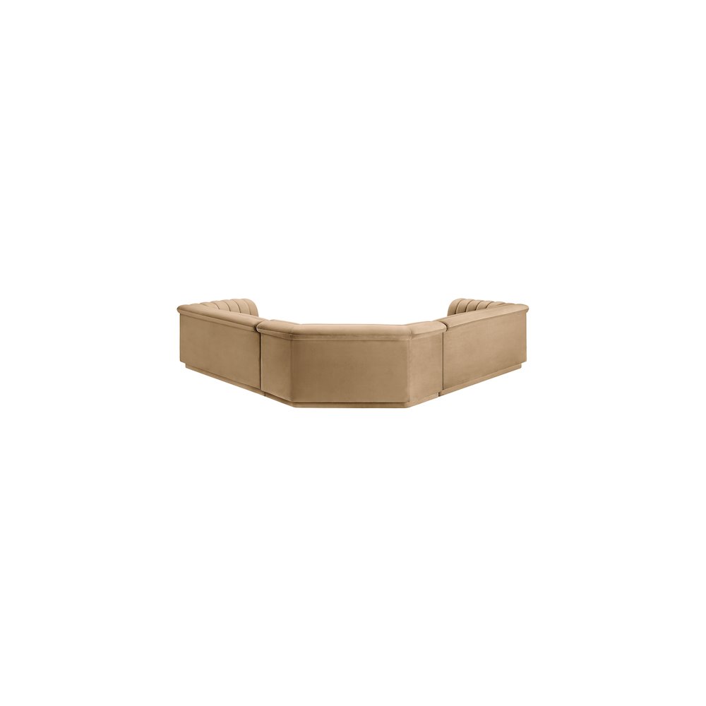 Cascade Camel Velvet Fabric Modular Sectional