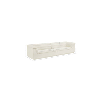 Cascade Cream Velvet Fabric Modular Sofa