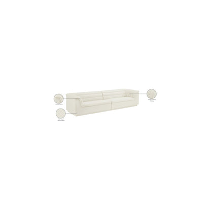 Cascade Cream Velvet Fabric Modular Sofa