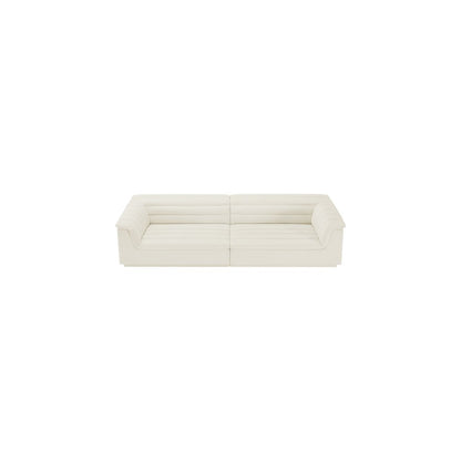 Cascade Cream Velvet Fabric Modular Sofa