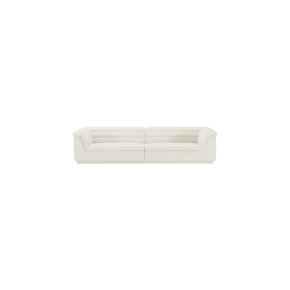 Cascade Cream Velvet Fabric Modular Sofa