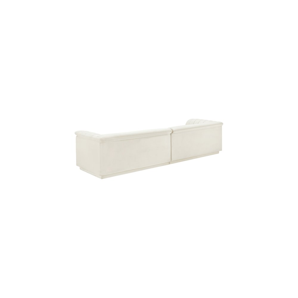 Cascade Cream Velvet Fabric Modular Sofa