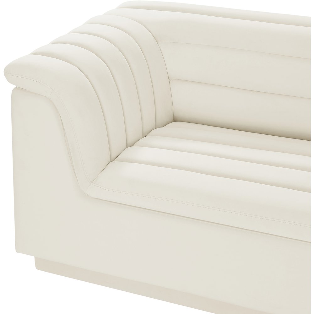 Cascade Cream Velvet Fabric Modular Sofa