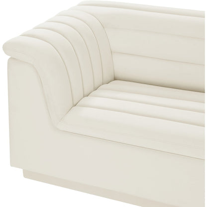 Cascade Cream Velvet Fabric Modular Sofa