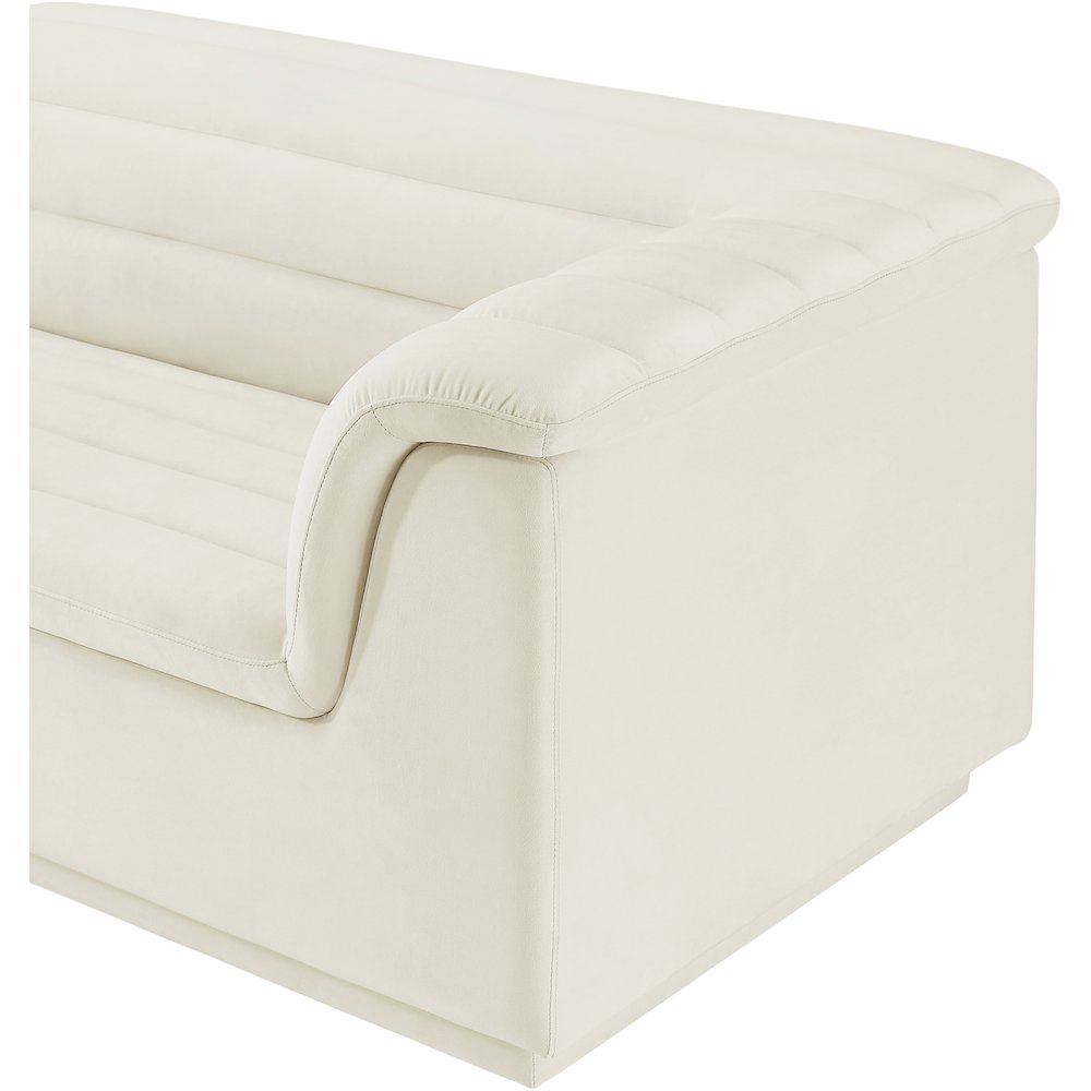 Cascade Cream Velvet Fabric Modular Sofa