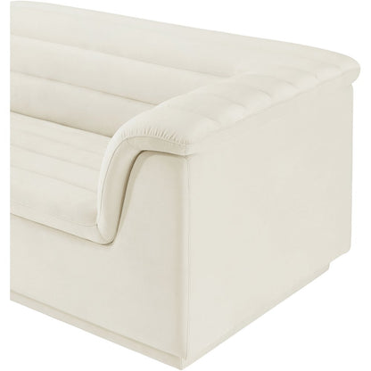 Cascade Cream Velvet Fabric Modular Sofa