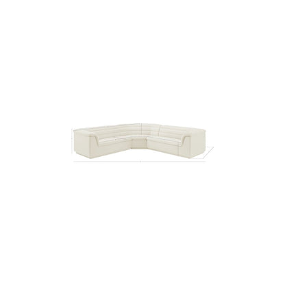 Cascade Cream Velvet Fabric Modular Sectional