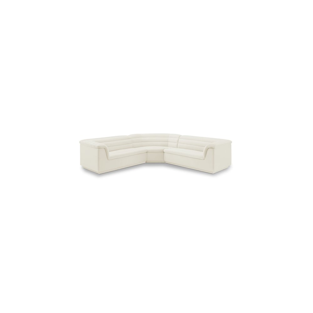 Cascade Cream Velvet Fabric Modular Sectional