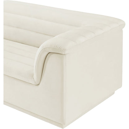 Cascade Cream Velvet Fabric Modular Sectional