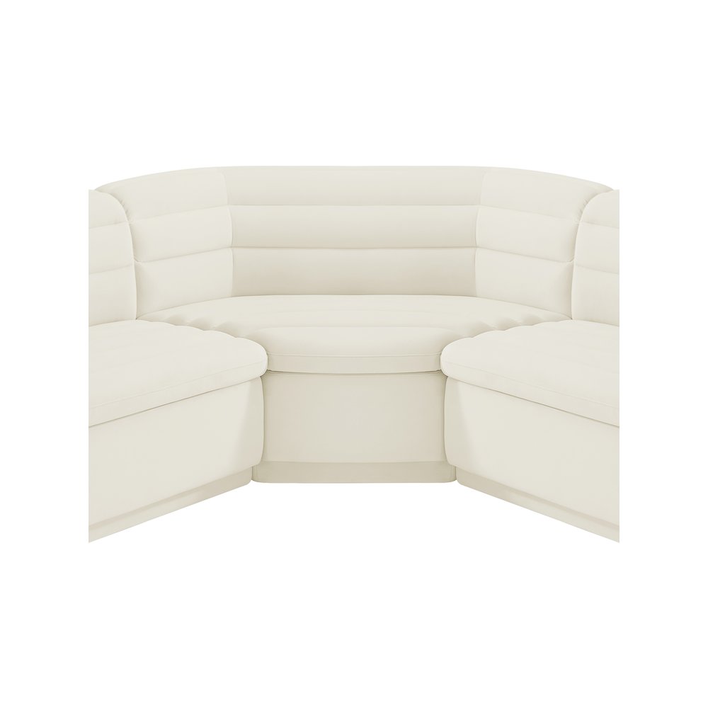 Cascade Cream Velvet Fabric Modular Sectional