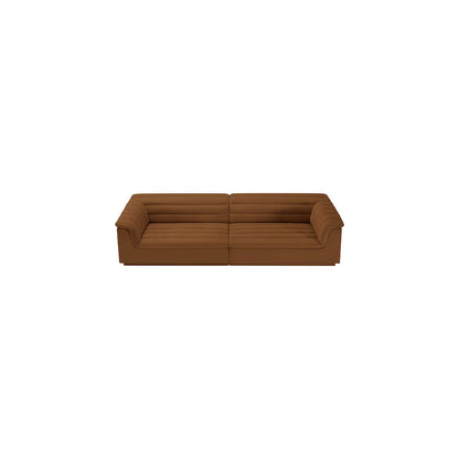 Cascade Saddle Velvet Fabric Modular Sofa