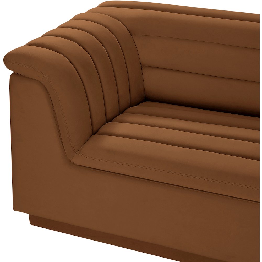 Cascade Saddle Velvet Fabric Modular Sofa