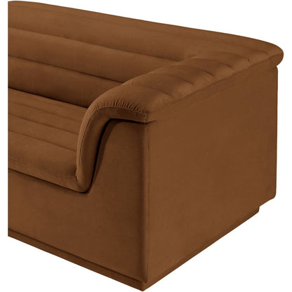 Cascade Saddle Velvet Fabric Modular Sectional
