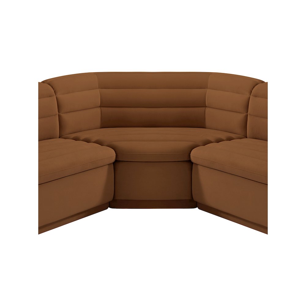 Cascade Saddle Velvet Fabric Modular Sectional