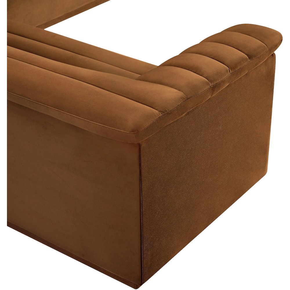 Cascade Saddle Velvet Fabric Modular Sectional