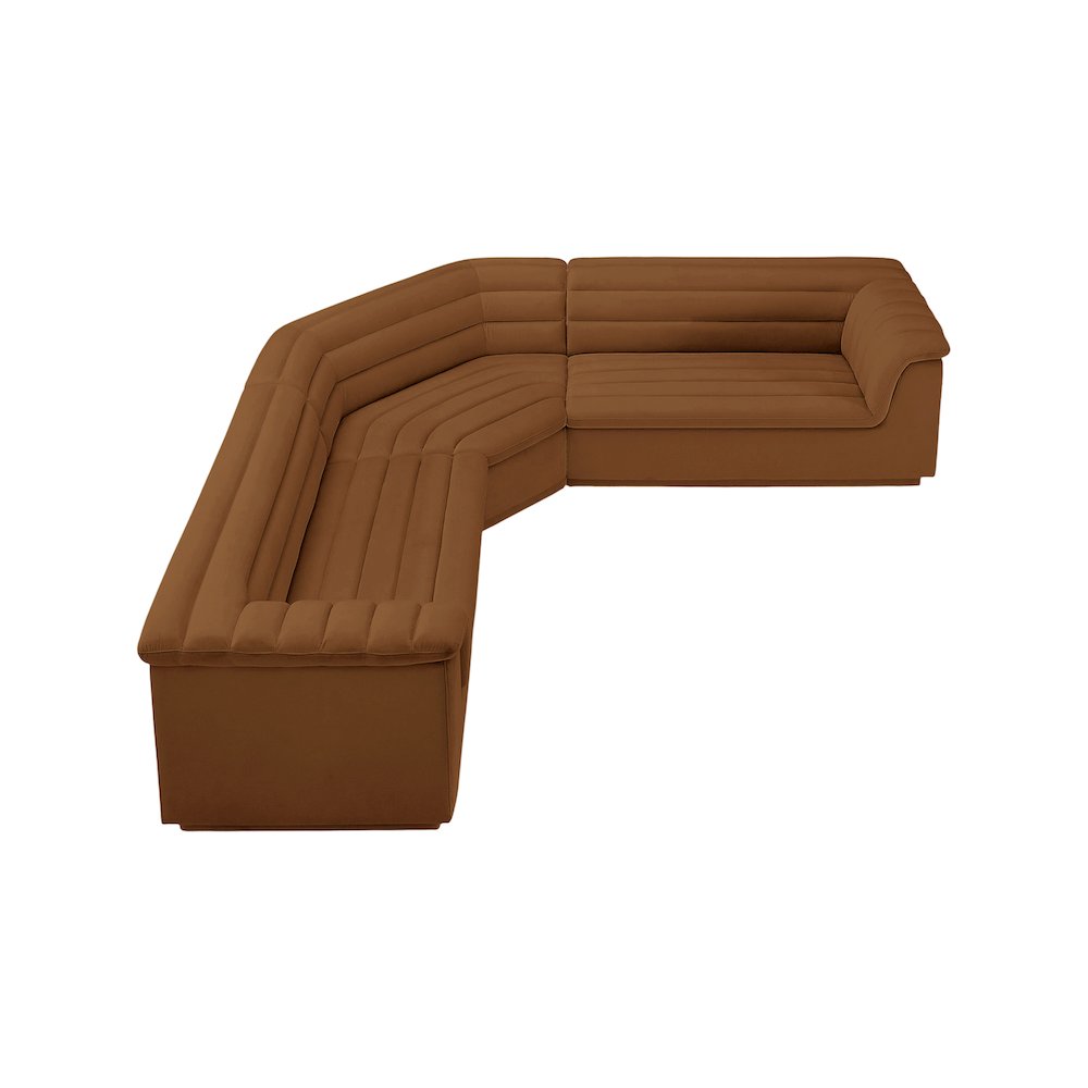 Cascade Saddle Velvet Fabric Modular Sectional