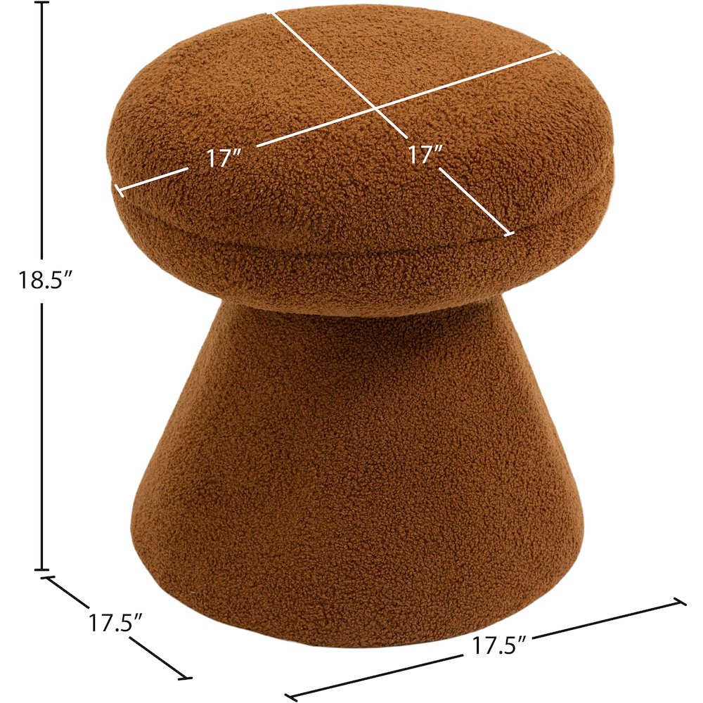 Drum Saddle Faux Shearling Teddy Fabric Ottoman/Stool