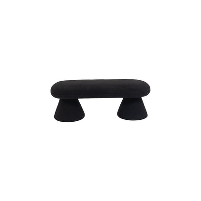 Drum Black Faux Shearling Teddy Fabric Bench