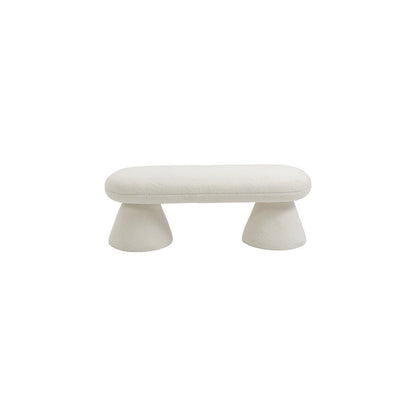 Drum Cream Faux Shearling Teddy Fabric Bench