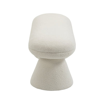 Drum Cream Faux Shearling Teddy Fabric Bench