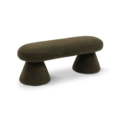 Drum Green Faux Shearling Teddy Fabric Bench
