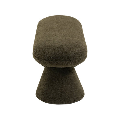 Drum Green Faux Shearling Teddy Fabric Bench