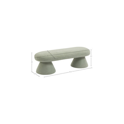 Drum Mint Faux Shearling Teddy Fabric Bench
