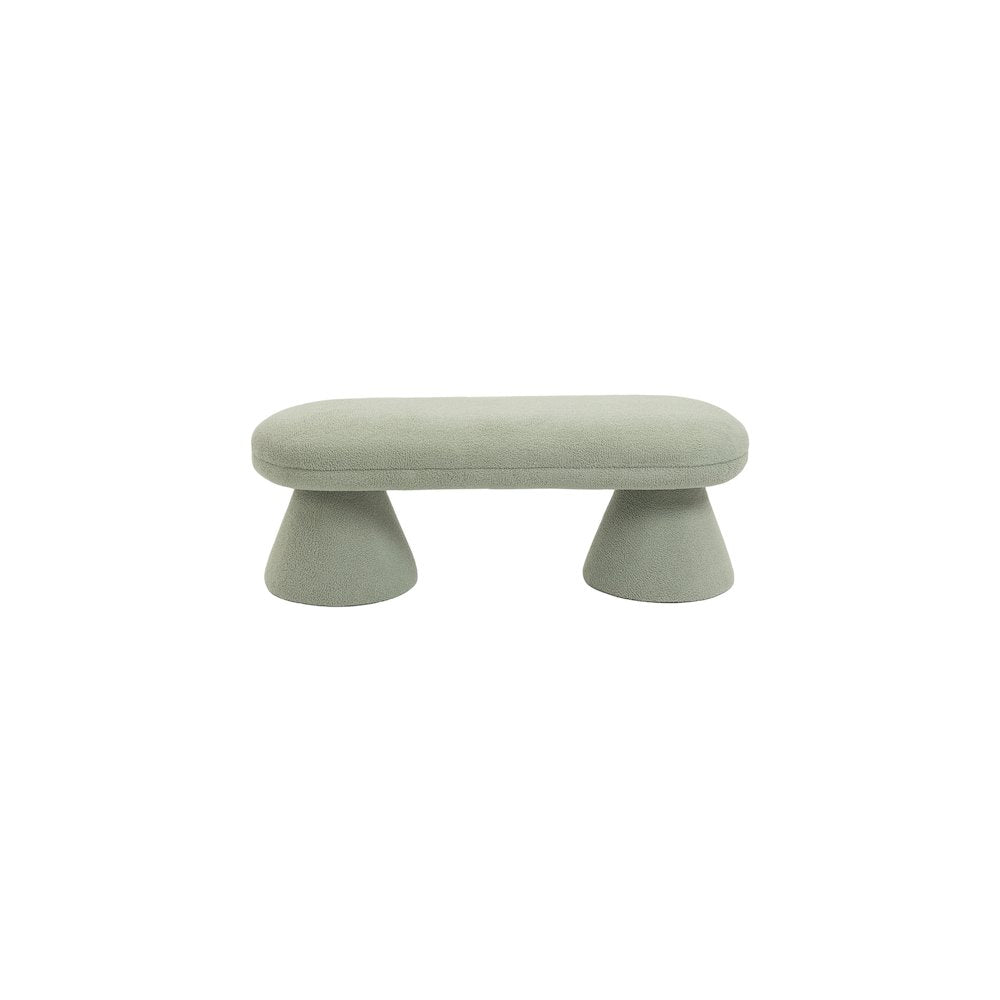 Drum Mint Faux Shearling Teddy Fabric Bench