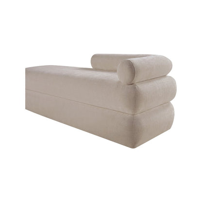 Kennedy Beige Chenille Fabric Bench