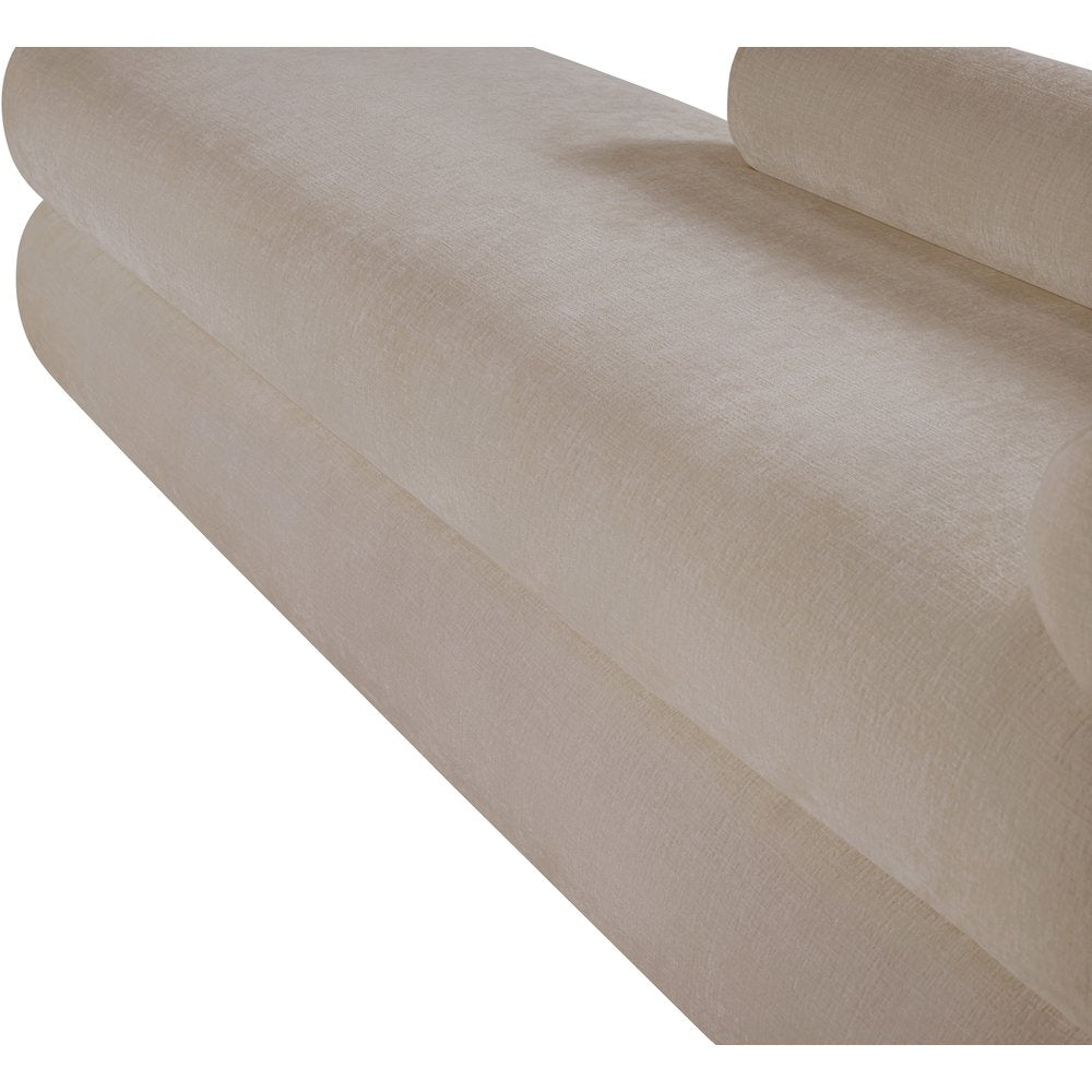 Kennedy Beige Chenille Fabric Bench