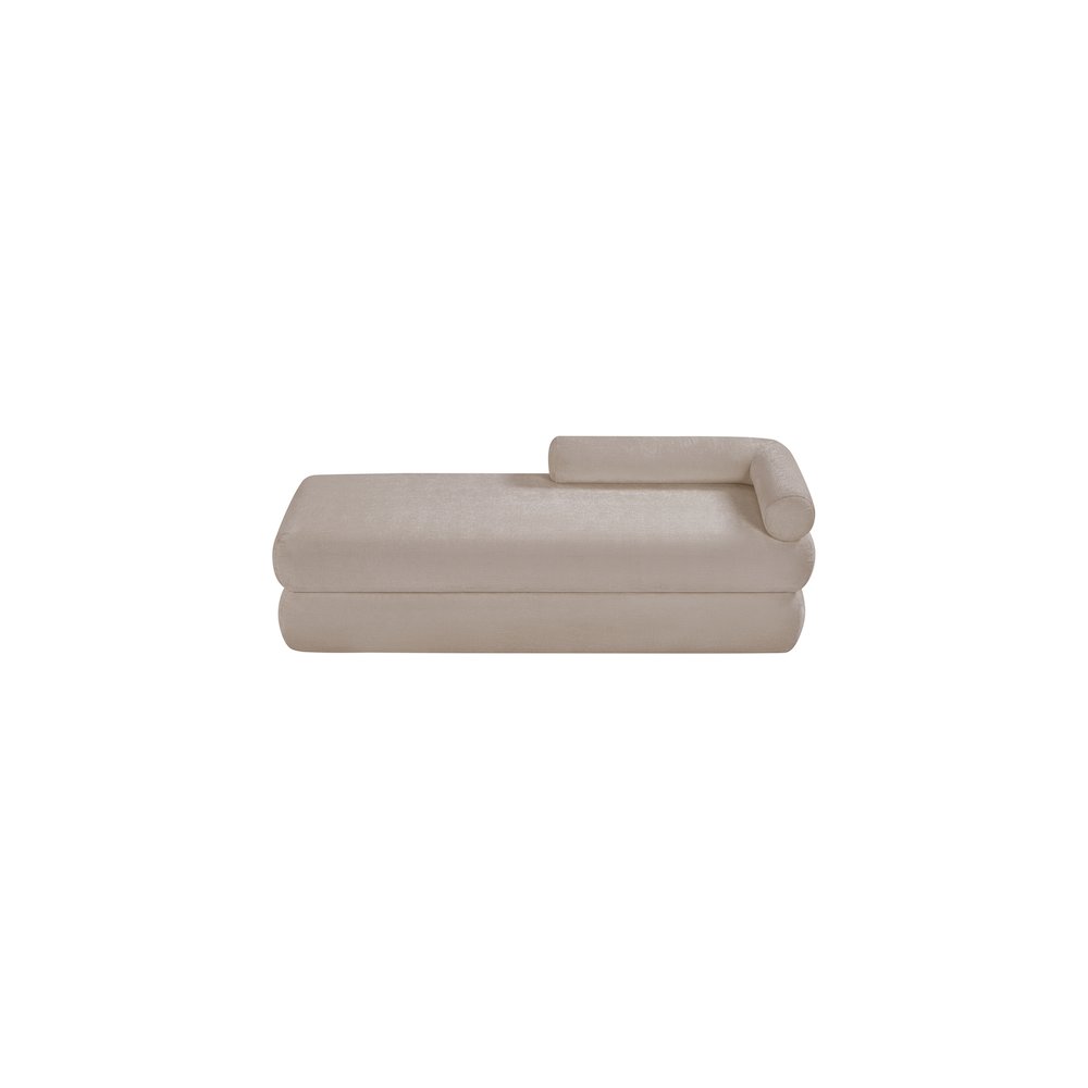 Kennedy Beige Chenille Fabric Bench