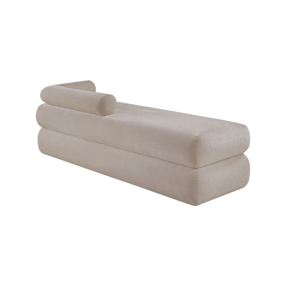 Kennedy Beige Chenille Fabric Bench