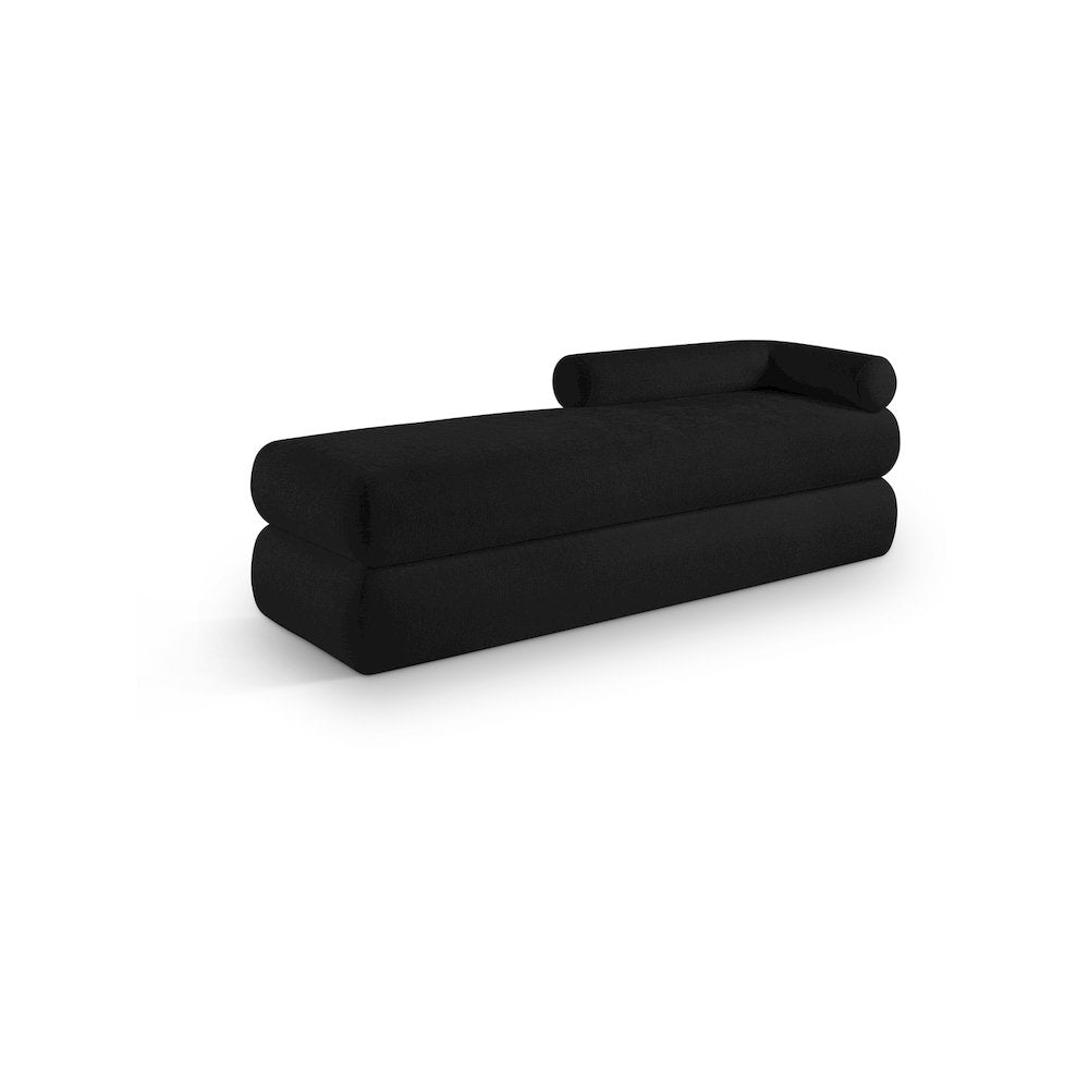 Kennedy Black Chenille Fabric Bench
