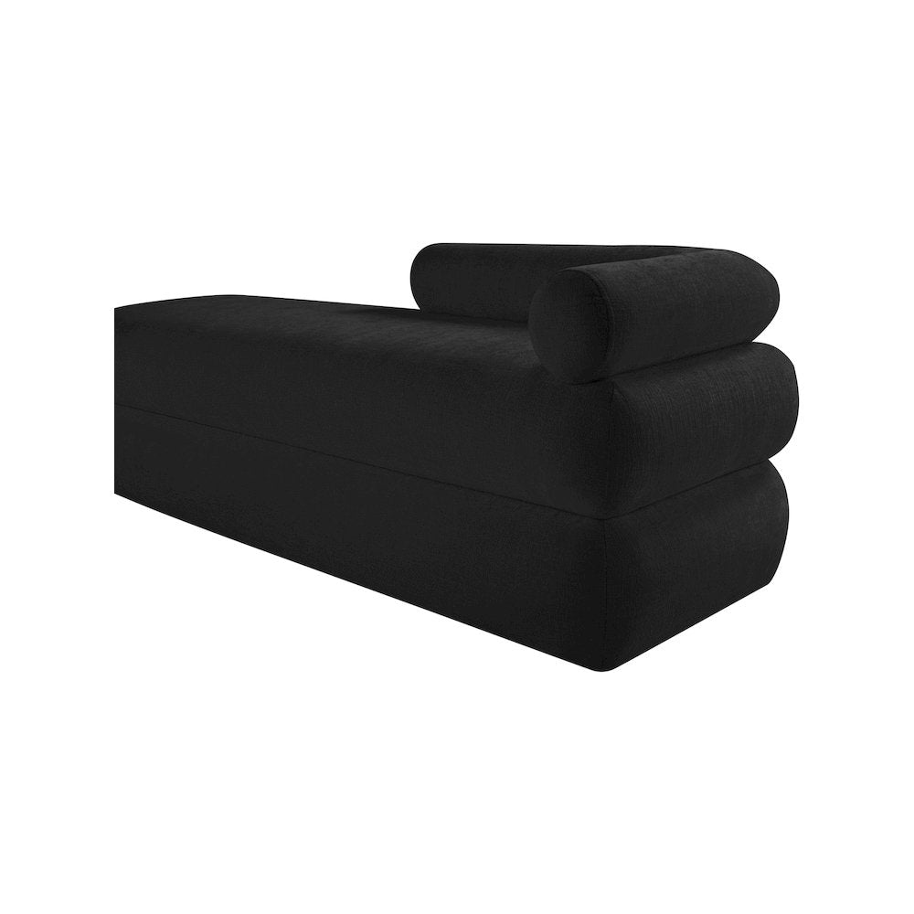 Kennedy Black Chenille Fabric Bench