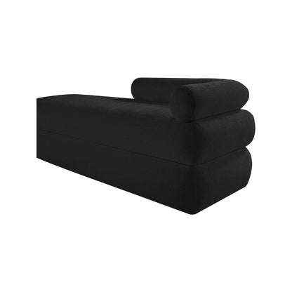 Kennedy Black Chenille Fabric Bench