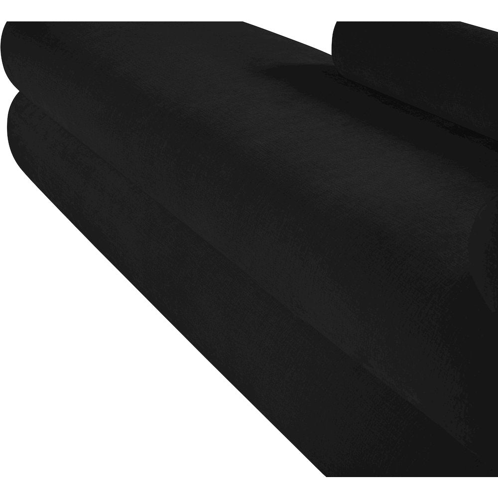 Kennedy Black Chenille Fabric Bench