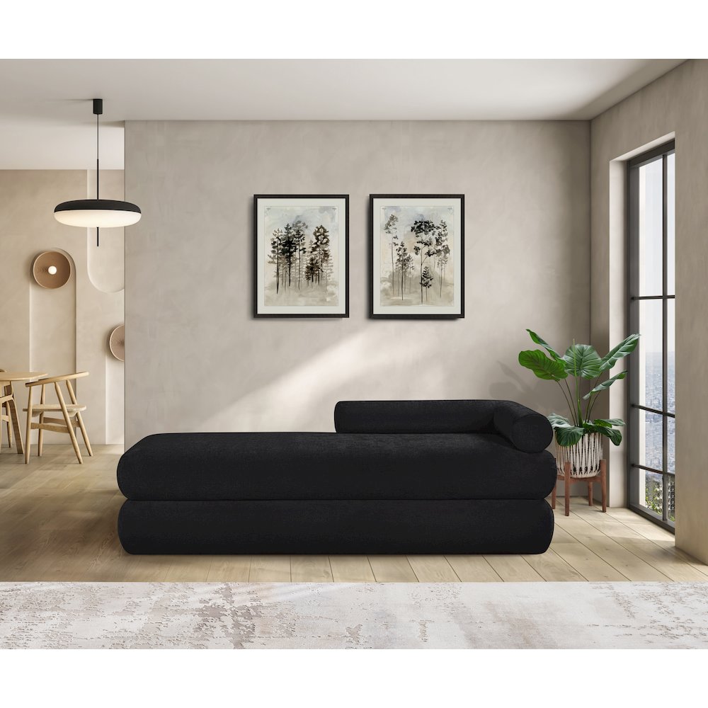 Kennedy Black Chenille Fabric Bench