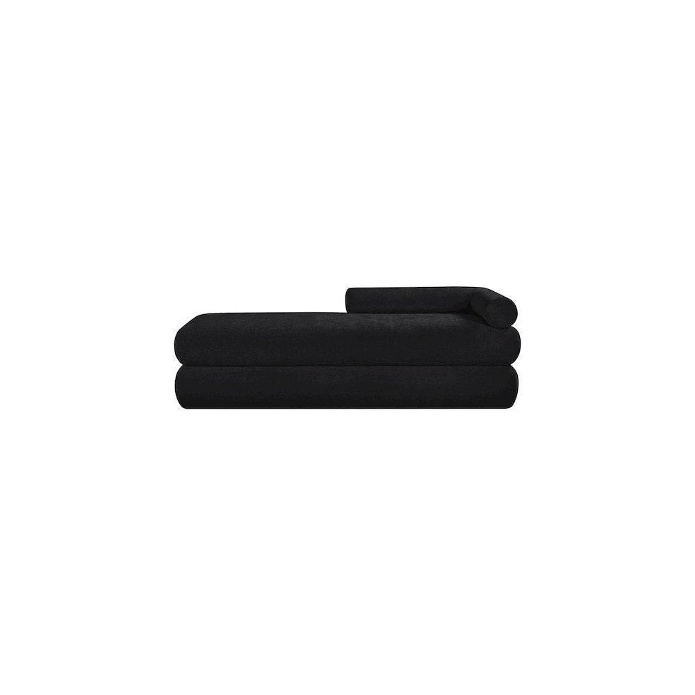Kennedy Black Chenille Fabric Bench