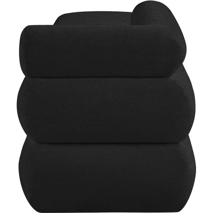 Kennedy Black Chenille Fabric Bench