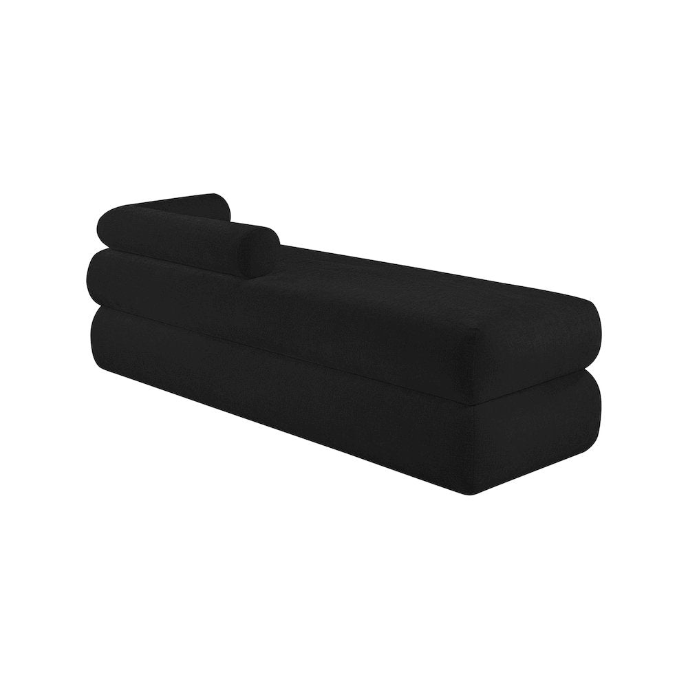 Kennedy Black Chenille Fabric Bench